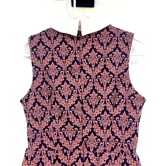 NWT Iska London Pink Purple Batik Collared Fit & Flare Dress Women UK 10 US 6 - Picture 7 of 9